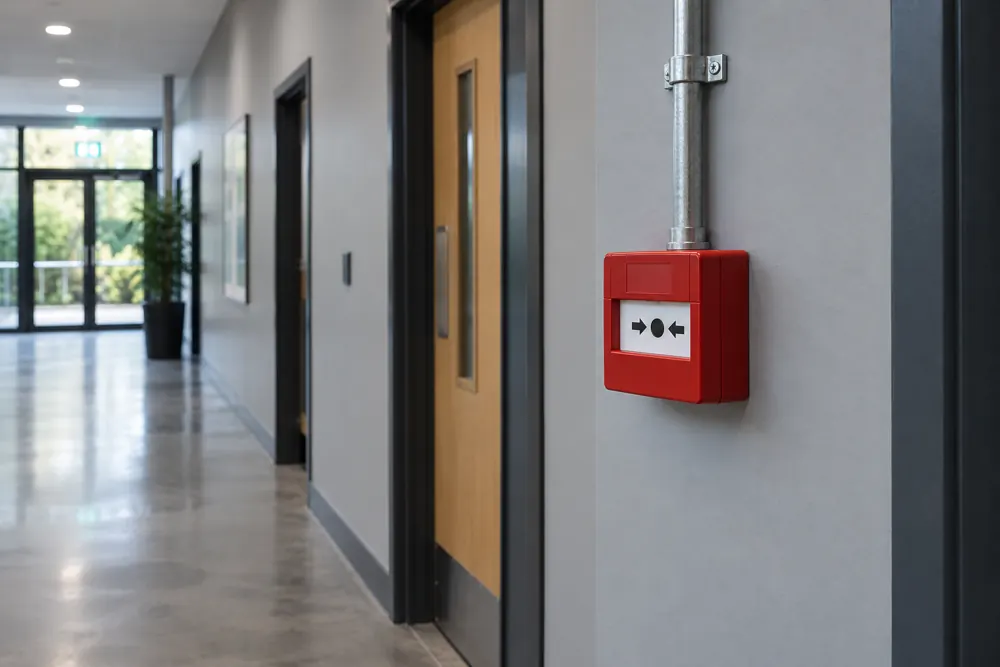 Fire Alarm Installation equipment and inspection in a commercial setting