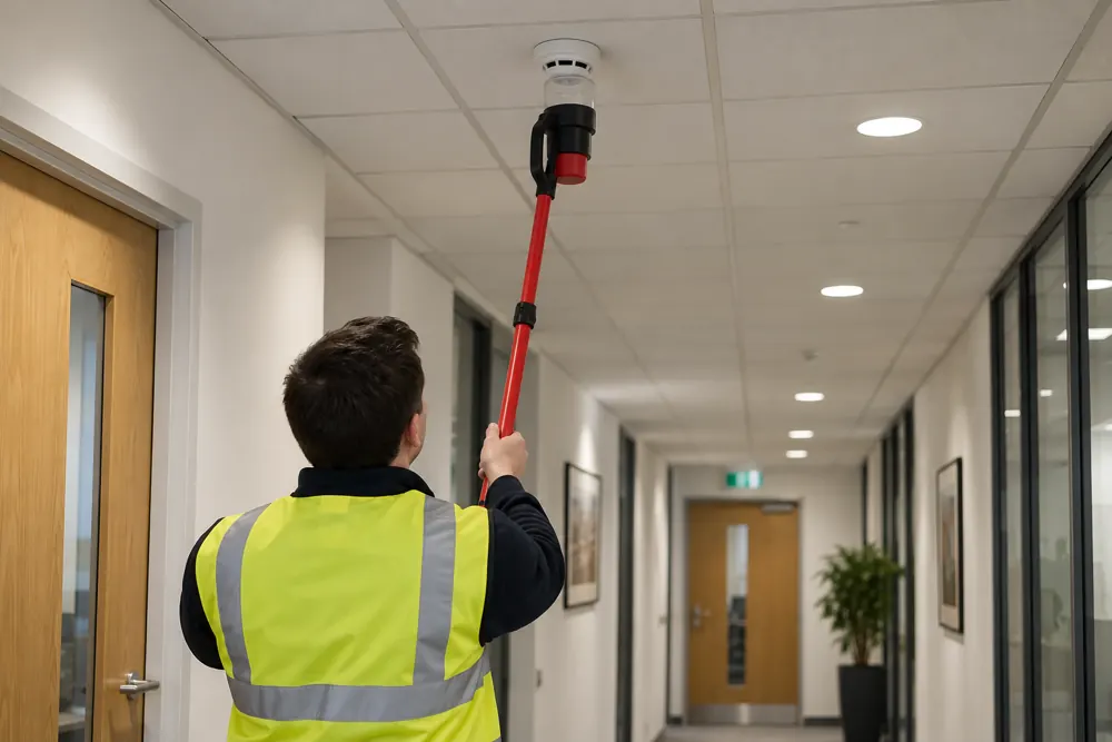 Fire Alarm Maintenance equipment and inspection in a commercial setting