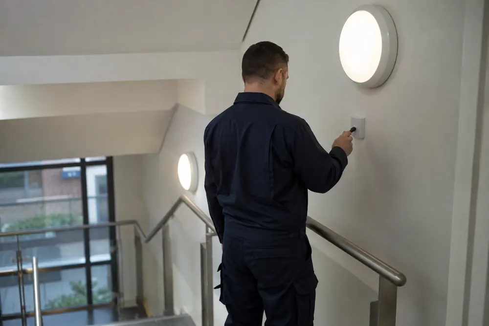 Emergency Lighting Testing equipment and inspection in a commercial setting